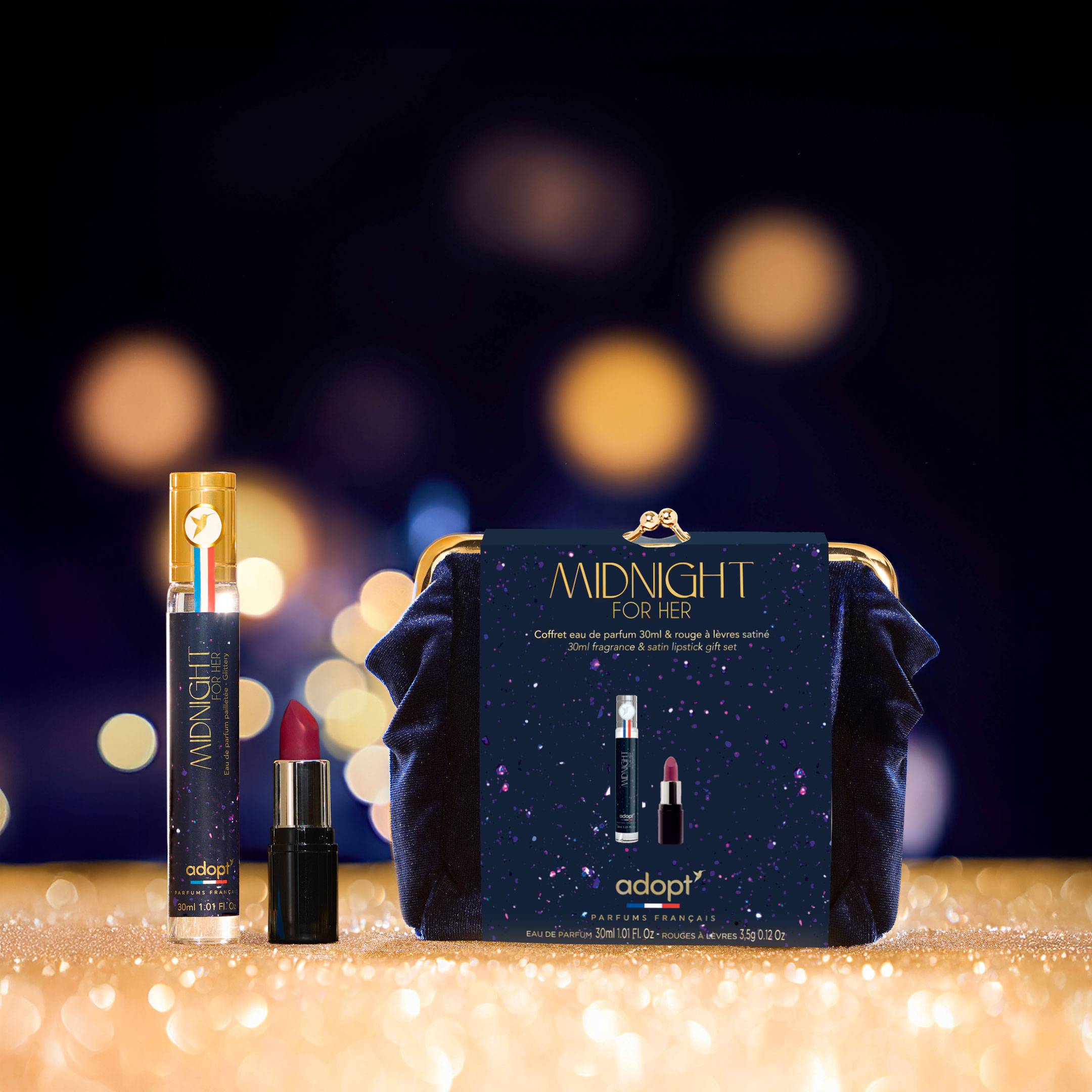 Trousse Midnight for Her + Rouge à Lèvres Satiné